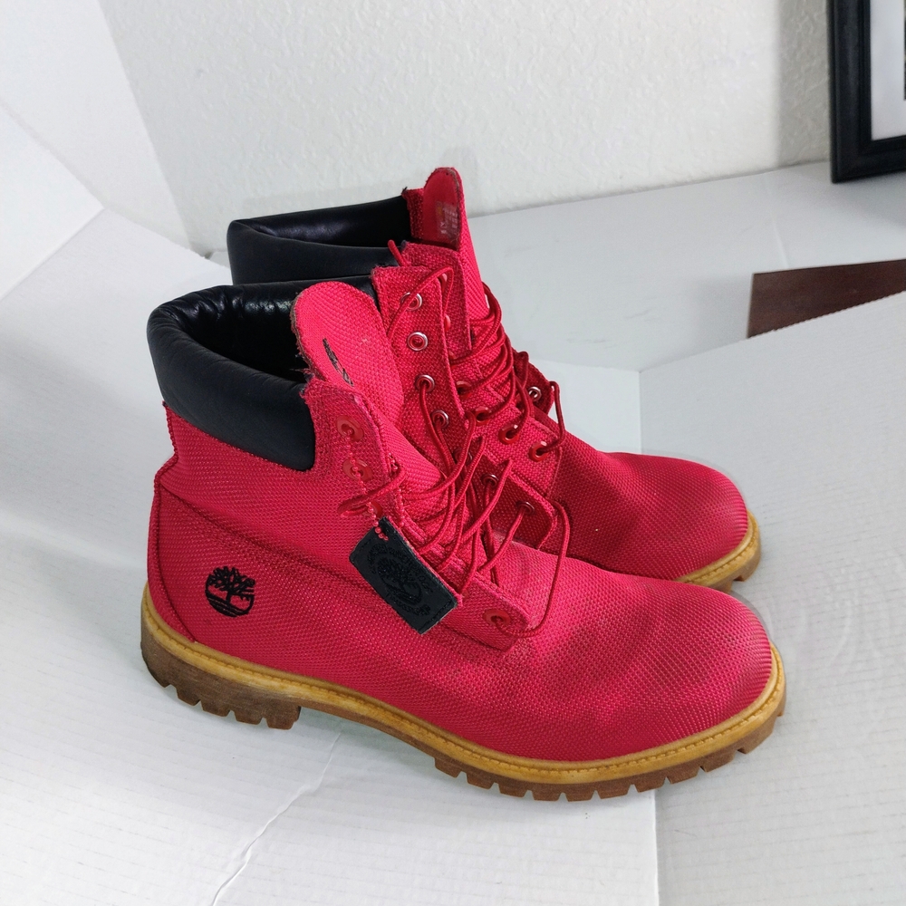 Timberland Red and Black Men's Boots